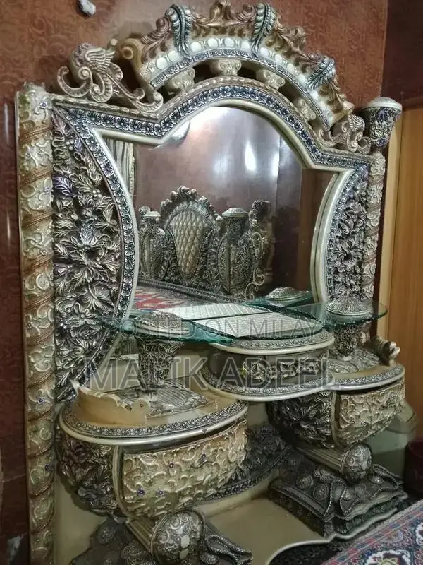 King Size Double Bed Set with Dressing Table and Side Tables