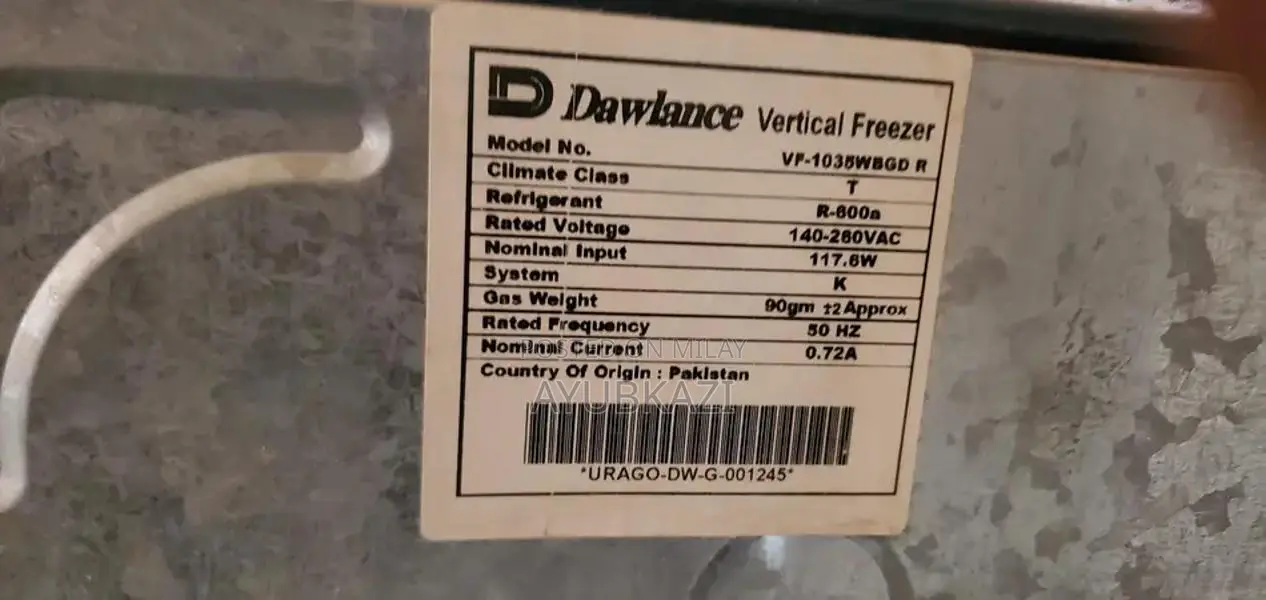 Dawalance Vertical Freezer - Compact Home Appliance