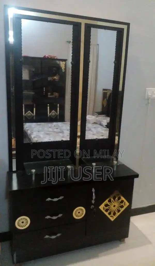 Complete Bedroom Furniture Set with Double Bed, Mattress, Cupboard, an