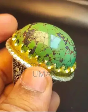 Handcrafted Irani Feroza Stone Ring with Premium Artisan Design