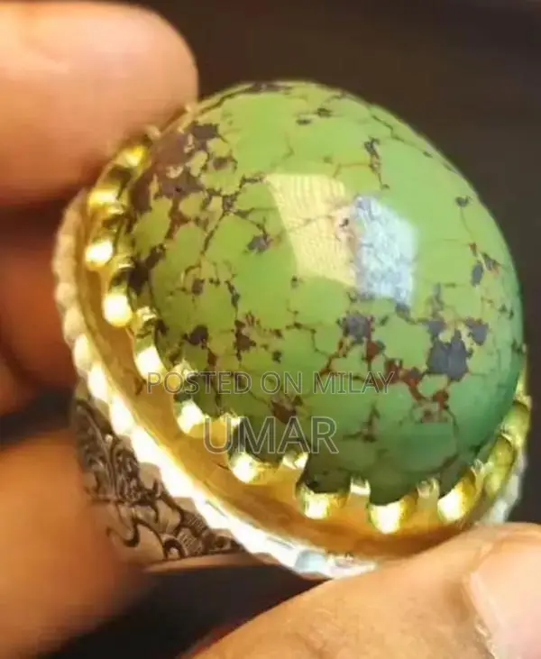 Handcrafted Irani Feroza Stone Ring with Premium Artisan Design