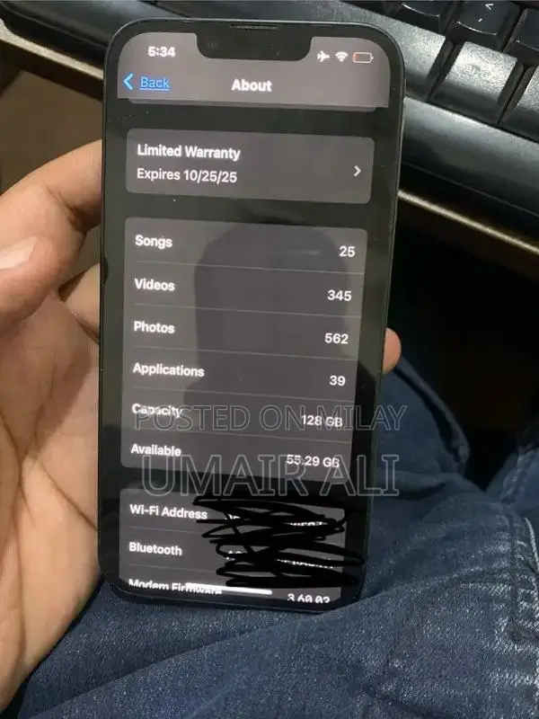 Blue 128GB Smartphone with Water Resistance