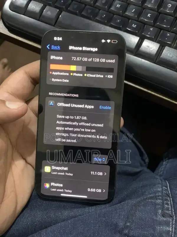 Blue 128GB Smartphone with Water Resistance