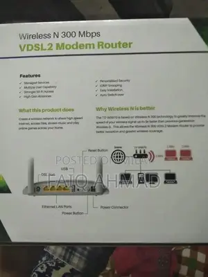 PTCL WiFi Modem Router with Accessories