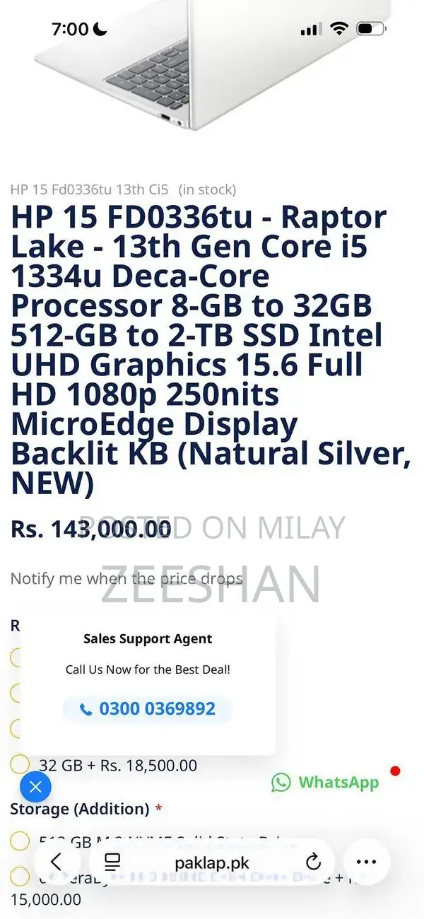 HP Laptop 13th Gen Intel i5 Productivity Notebook