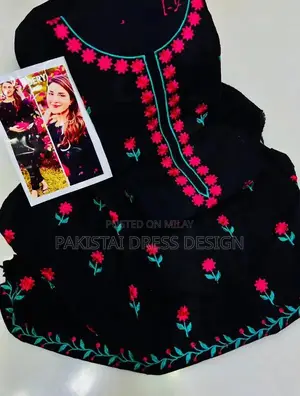 Women's 2-Piece Casual Cotton Embroidered Unstitched Summer Dress