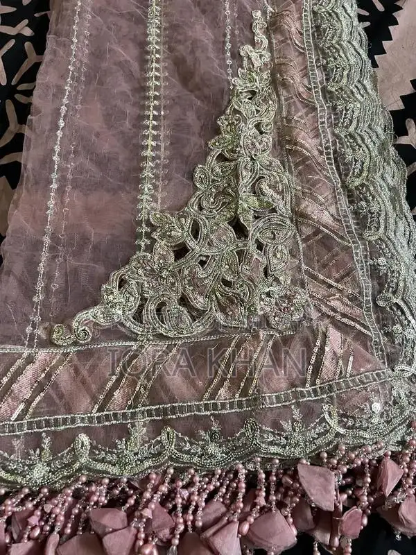 Embroidered Banarasi Palazzo Suit with Net Dupatta