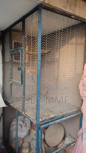 2-Portion Metal Bird Cage for Large Parrots and Francolins