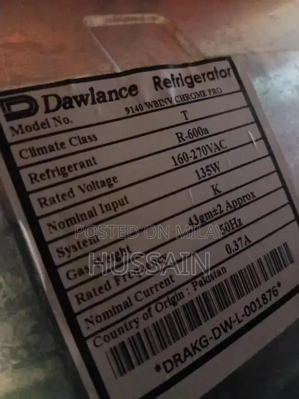 Dawlance 2-Door Refrigerator - Lightly Used Condition