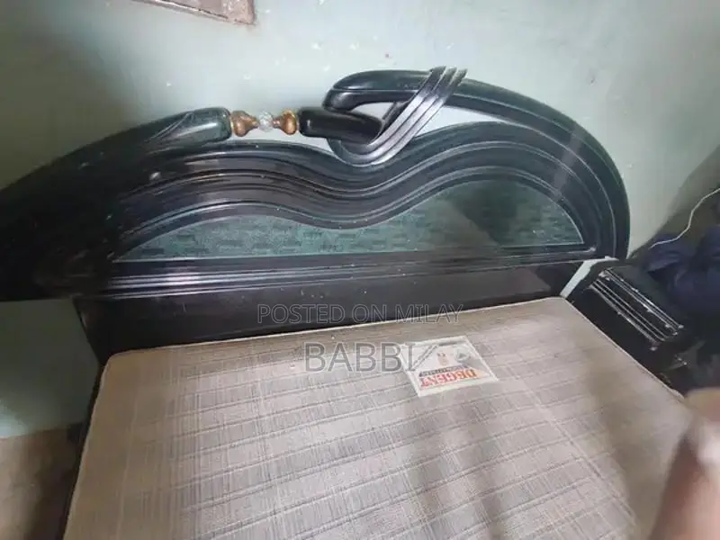 King Size Wooden Bed with Storage Cupboard and Showcase