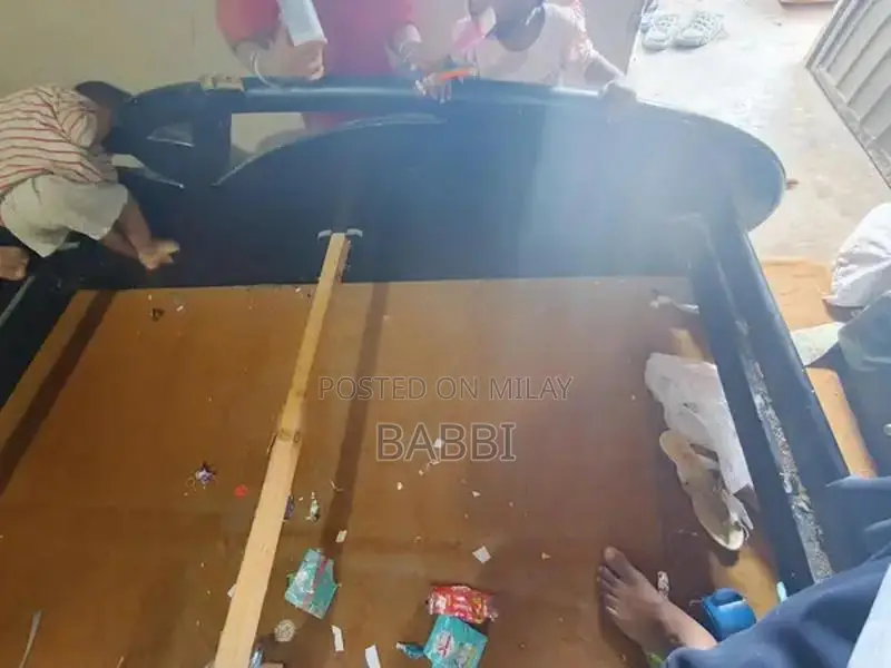 King Size Wooden Bed with Storage Cupboard and Showcase