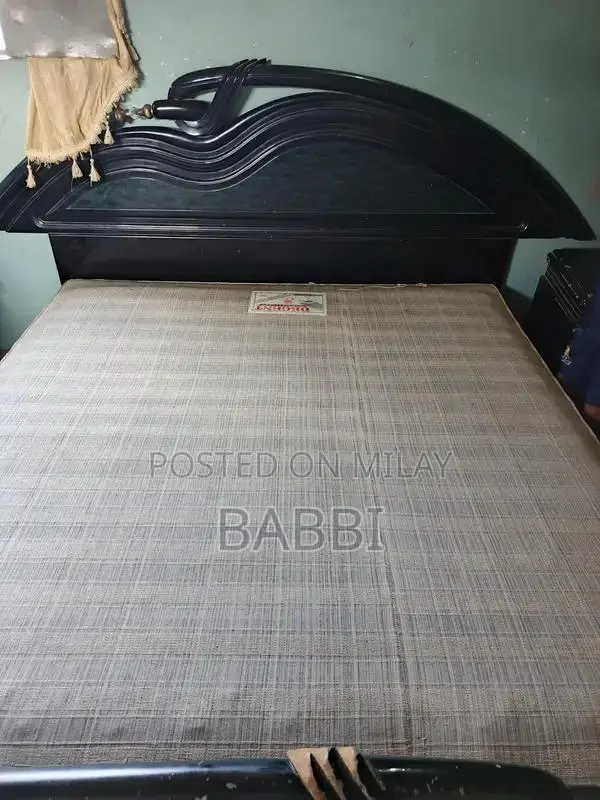 King Size Wooden Bed with Storage Cupboard and Showcase