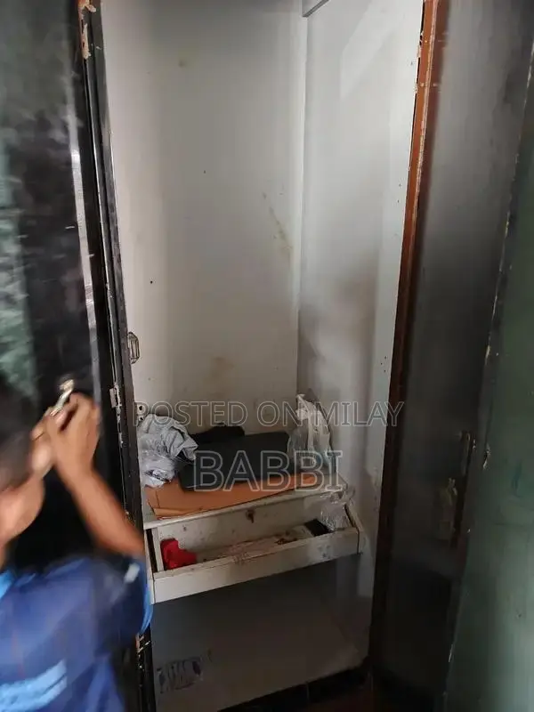 King Size Wooden Bed with Storage Cupboard and Showcase