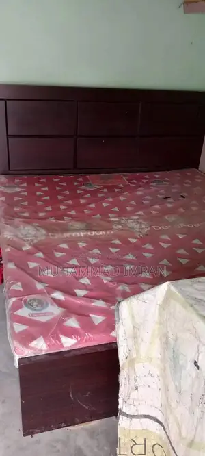 Photo - Double Bed Frame with Bedsheet - Excellent Condition