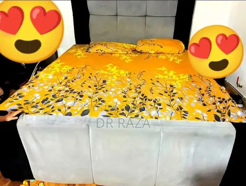 Queen Size Velvet Bed Frame with Mattress