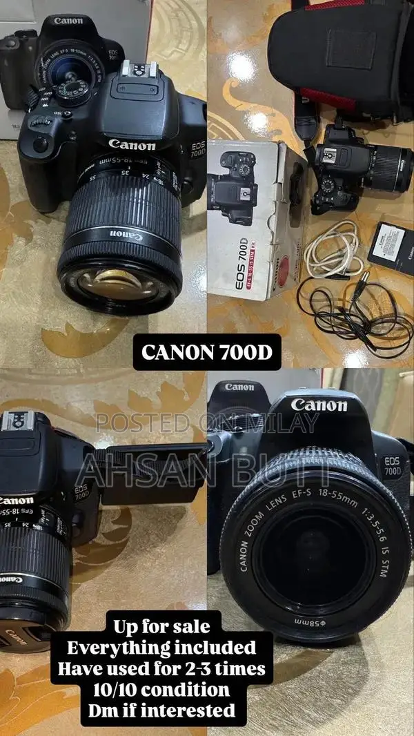 Canon 700D DSLR Camera - Excellent Condition with Accessories