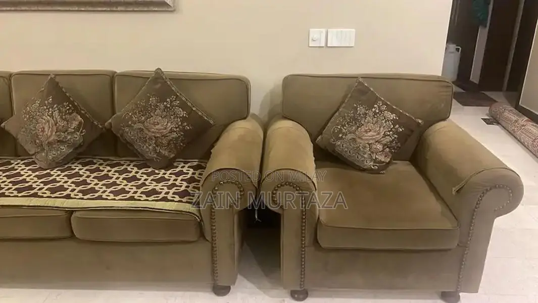 7-Seater Living Room Sofa Set with Cushions