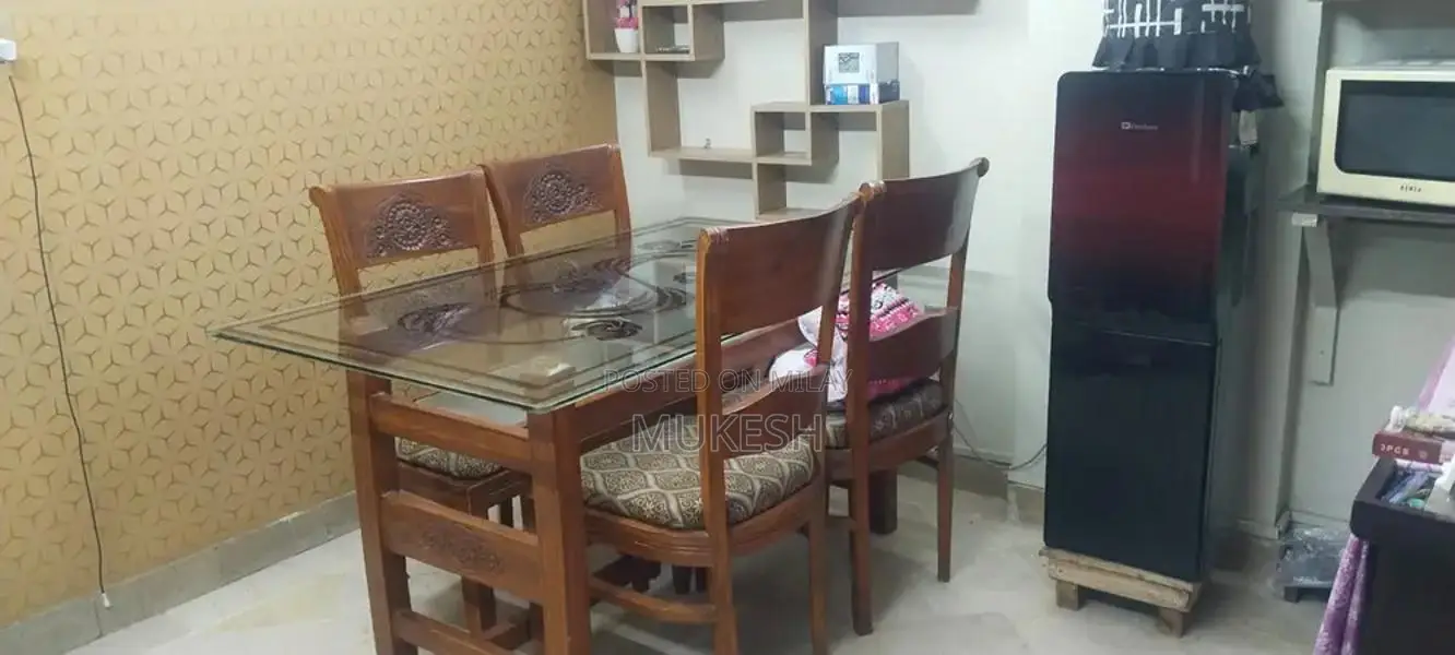 Solid Wood Dining Table with 6 Matching Chairs