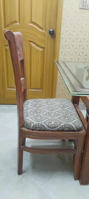 Solid Wood Dining Table with 6 Matching Chairs