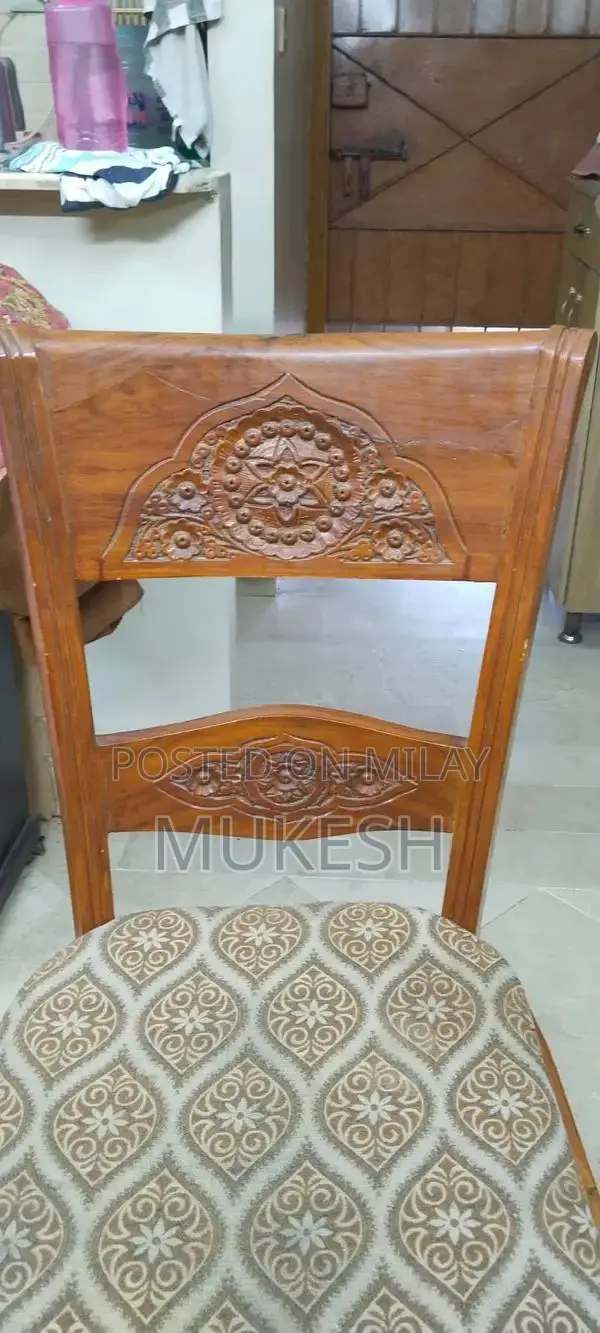 Solid Wood Dining Table with 6 Matching Chairs