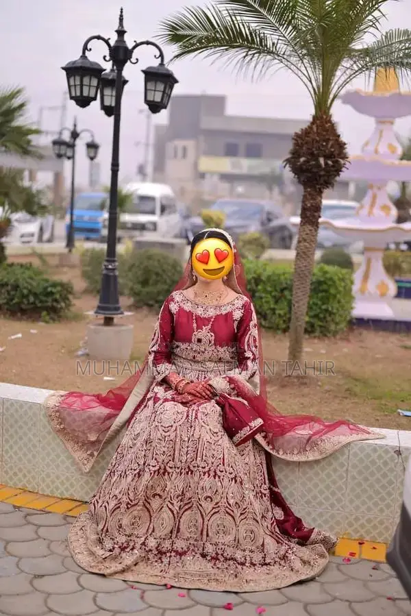 Maroon Velvet Bridal Lehenga with Golden Zardozi Embroidery