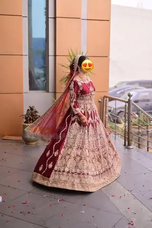 Maroon Velvet Bridal Lehenga with Golden Zardozi Embroidery
