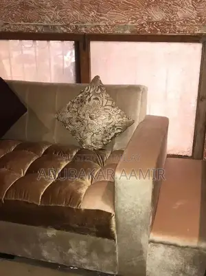 Photo - Comfortable L-Shaped Living Room Sofa Set in Malai Fabric