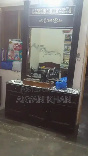 Bedroom Furniture Set - Bed with Side Table and Wardrobe Partition