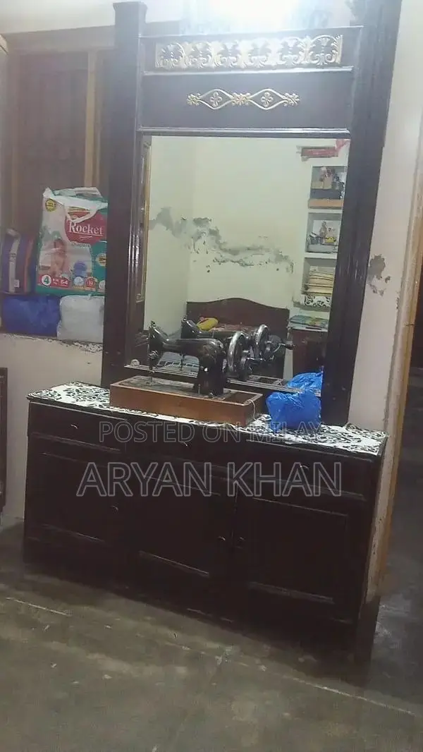 Bedroom Furniture Set - Bed with Side Table and Wardrobe Partition