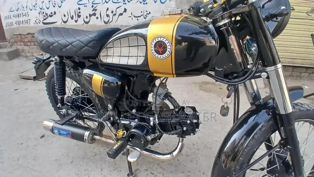 Bullet Cafe Racer Custom Motorcycle - Black & Golden Edition