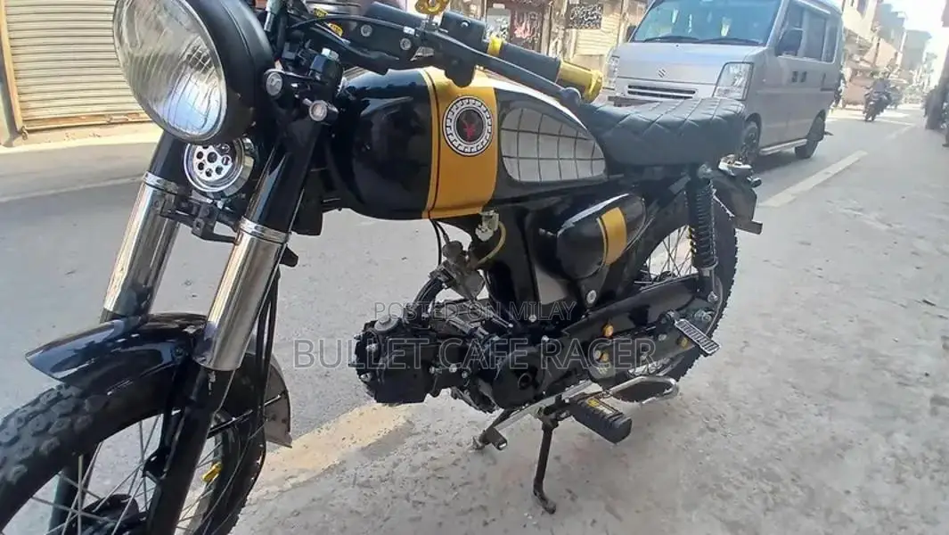 Bullet Cafe Racer Custom Motorcycle - Black & Golden Edition