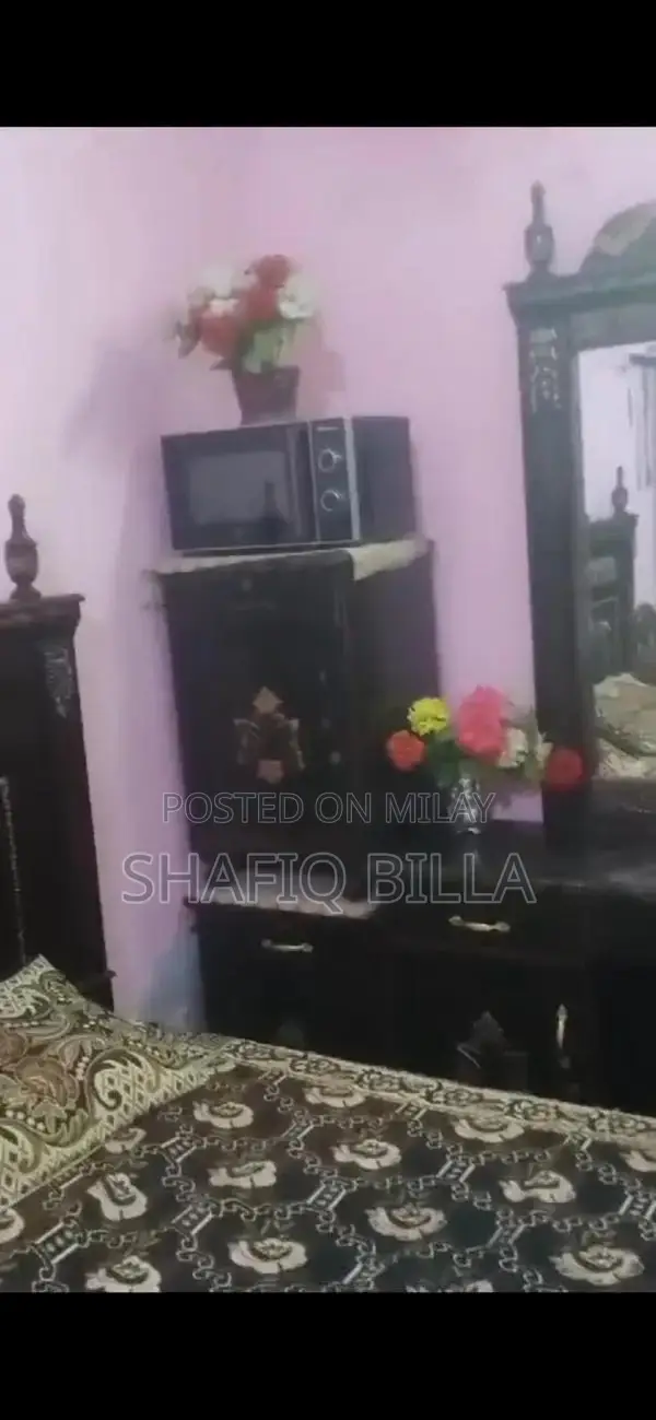 Bedroom Furniture Set: Bed, Side Table, Showcase, and Safe Armoire