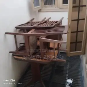 Solid Wood Dining Table with 4 Matching Chairs