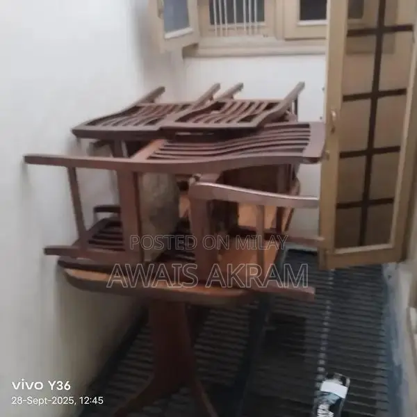 Solid Wood Dining Table with 4 Matching Chairs