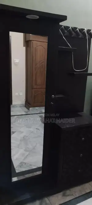 Photo - Black Brown Mirror Dressing with Shelves and LED Light