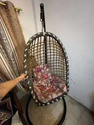 Large Vintage Iron Garden Swing with Cushions