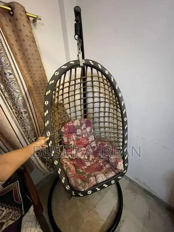 Large Vintage Iron Garden Swing with Cushions