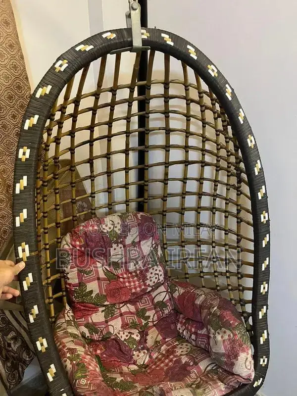 Large Vintage Iron Garden Swing with Cushions