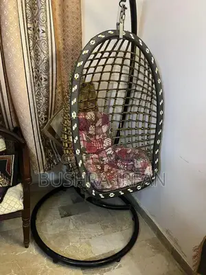 Large Vintage Iron Garden Swing with Cushions