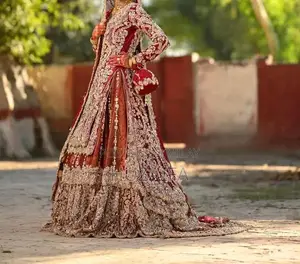 Khaddi Net Bridal Farshi Traditional Pakistani Wedding Dress