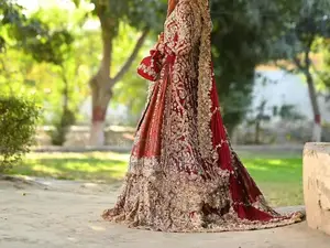 Khaddi Net Bridal Farshi Traditional Pakistani Wedding Dress