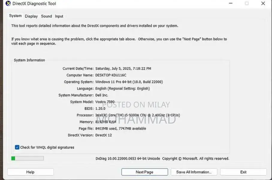 Dell Vosto 7590 Gaming Laptop with GTX 1050 Graphics