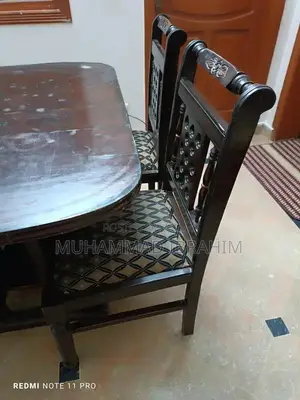 Solid Wood Dining Table with 4 Premium Chairs