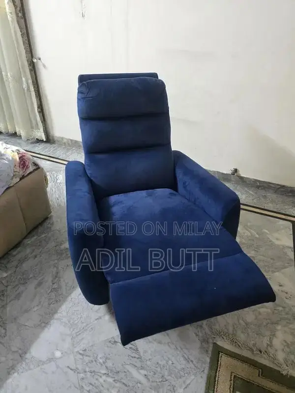 Blue Velvet Recliner Chair - Comfortable Home Seating