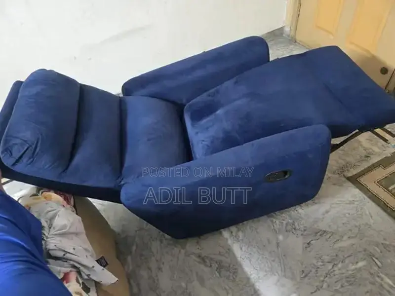 Blue Velvet Recliner Chair - Comfortable Home Seating
