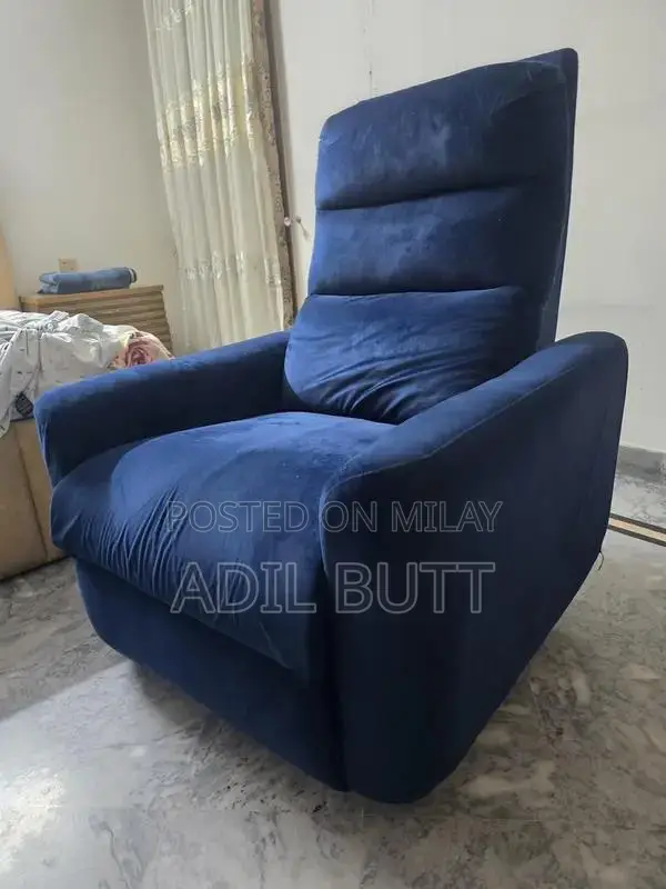 Blue Velvet Recliner Chair - Comfortable Home Seating