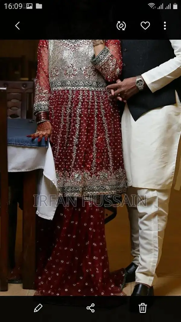 Elegant Resham Bridal Gharara - Pristine Party Wear