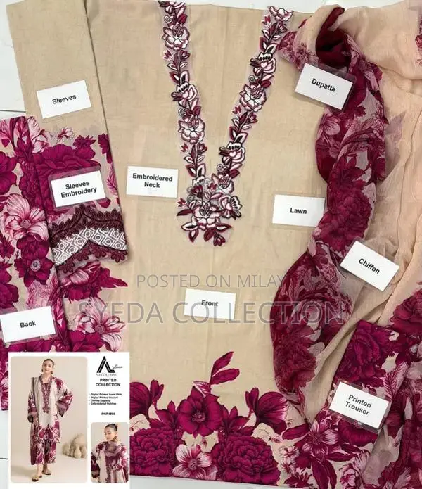 Adan Libas Lawn & Chiffon Embroidered Women's Dress Collection