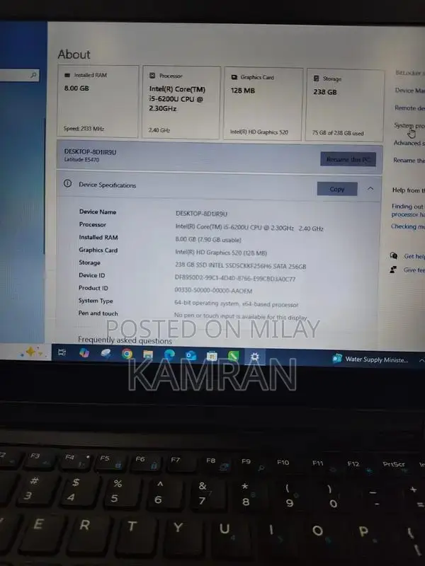 Dell Latitude i5 Laptop - 256GB SSD, 8GB RAM, Clean Condition