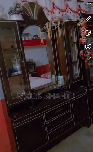 Photo - Wooden Dressing Table Set with Almari Storage